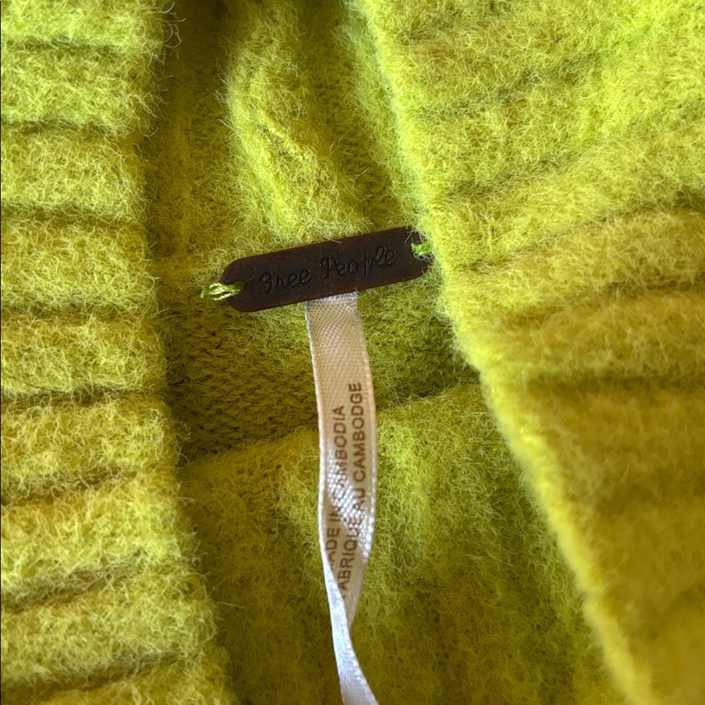 Free People Chartreuse Sweater (S) - Picture 2 of 4